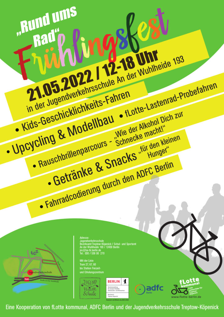 Plakat für das Frühlingsfest Rund ums Rad in der Wuhlheide